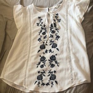 White blouse with flowers